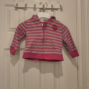 Carter's Pink and Gray Striped Hoodie